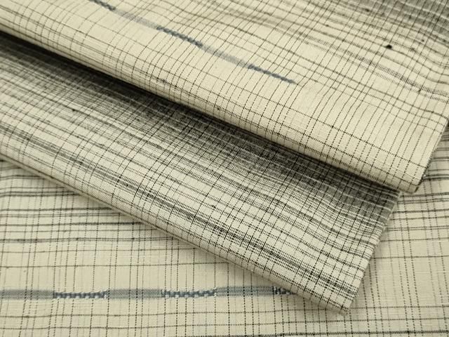 平和屋着物▽上質な紬　単衣　めがね織　正絹　逸品　DABE9879du