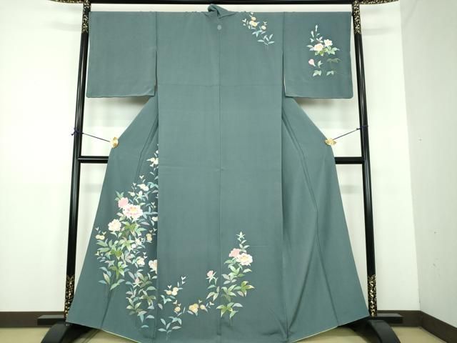 平和屋着物●訪問着 友禅 草花文 正絹 逸品 DABE5858ps