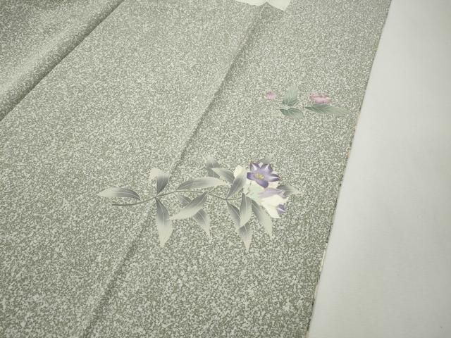 平和屋着物○訪問着 作家物 刺繍 茶道草花文 たたき染め 金彩 正絹