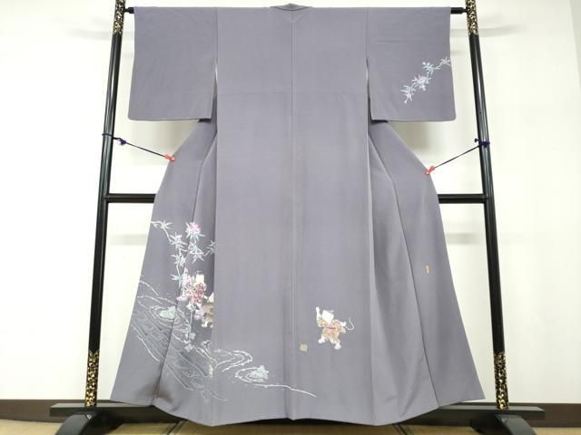 平和屋着物●本加賀友禅作家 岡本幸治 訪問着 童子遊び さが美扱い 正絹 逸品 DABF1192ud