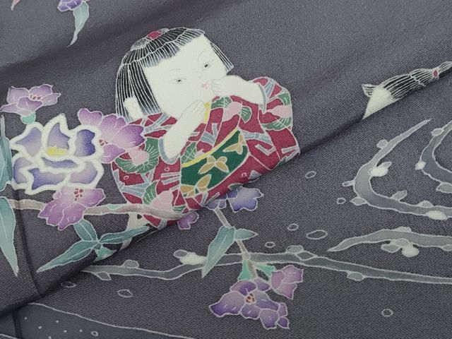 平和屋着物○本加賀友禅作家 岡本幸治 訪問着 童子遊び さが美扱い
