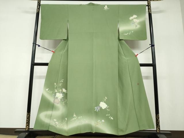 平和屋着物●友禅作家 北川聖水 訪問着 花籠文 暈し染め 正絹 逸品 DABF1202ud