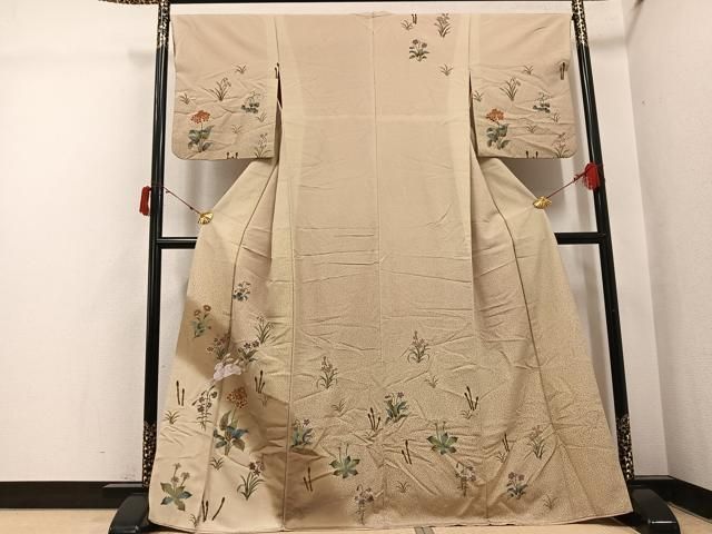 平和屋着物●訪問着　兎草花文　正絹　逸品　AABI8484ph