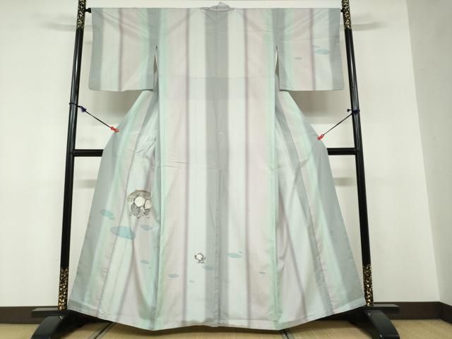 平和屋着物●日本画家　水嶋征夫　本場染大島紬　訪問着　童子遊び　正絹　逸品　DABF1403ud