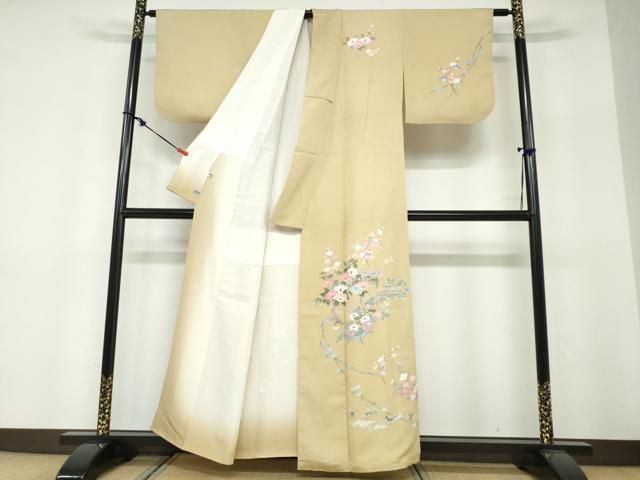 平和屋着物○本加賀友禅作家 岡本幸治 訪問着 草花文 高島屋扱い 正絹