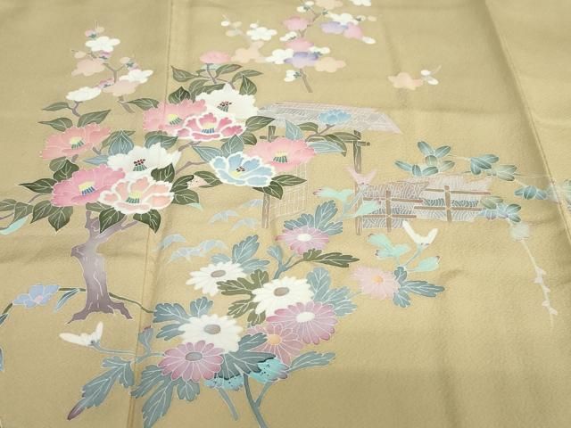 平和屋着物○本加賀友禅作家 岡本幸治 訪問着 草花文 高島屋扱い 正絹