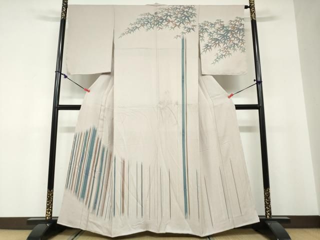 平和屋着物●訪問着 笹竹文 金糸 正絹 逸品 未使用 DABF1410ud