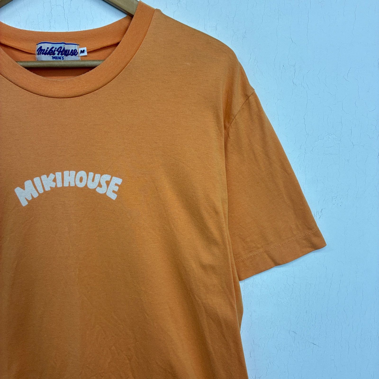 90s MIKIHOUSE ミキハウス Tシャツ ロゴ オレンジ オールド 日本製 