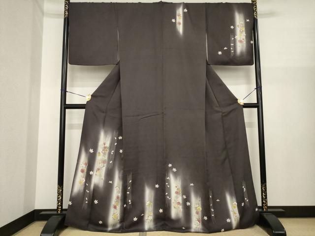 平和屋着物●訪問着　短冊花文　暈し染め　金彩　正絹　逸品　AABI9701ck