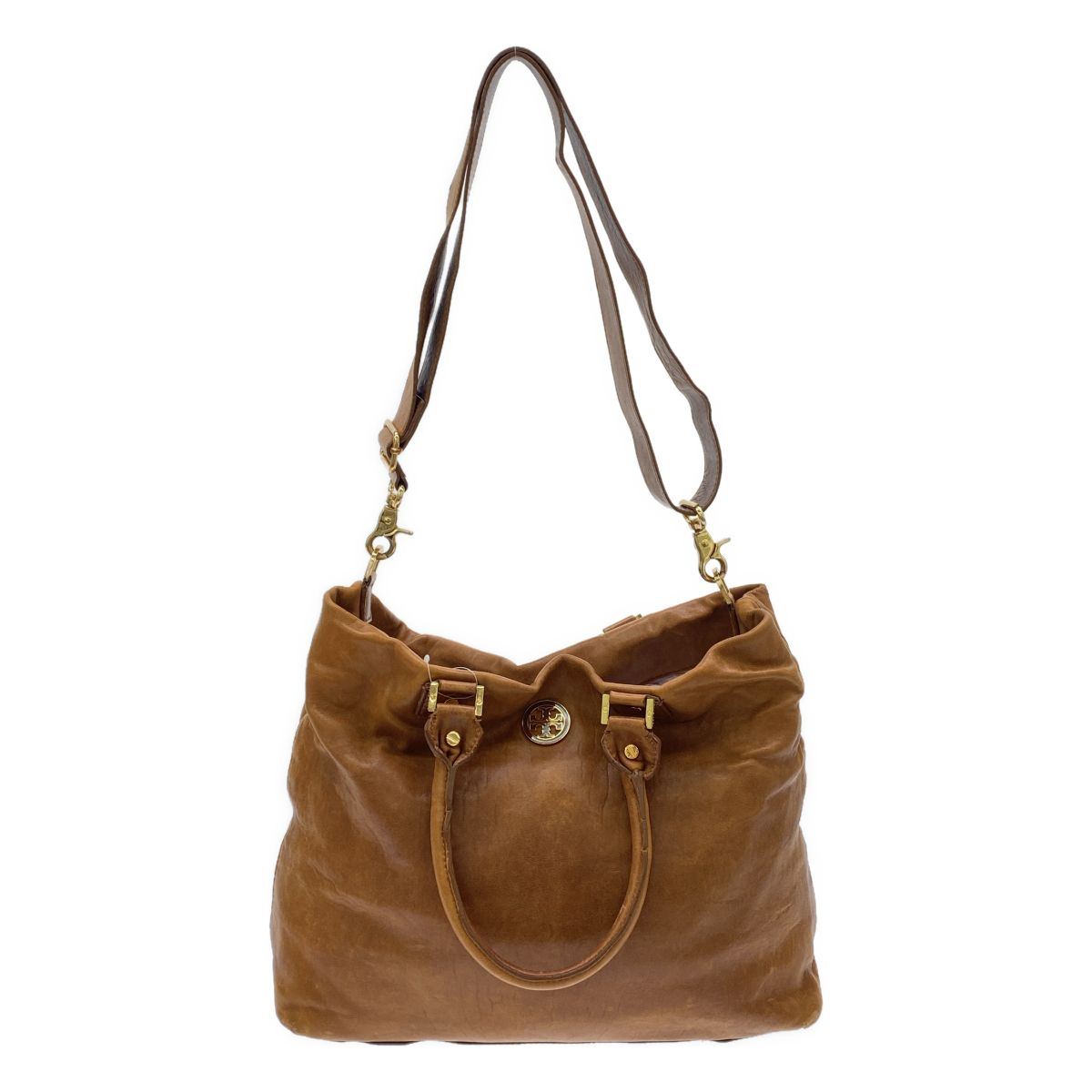 TORY BURCH トリーバーチ 2WAY レザーハンドショルダーバッグ ブラウン