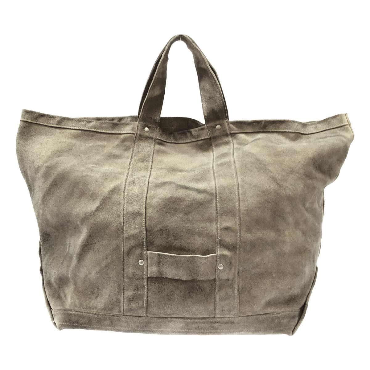 SEVEN BY SEVEN セブンバイセブン COW TOTE BAG スエードスプリットレザートートバッグ グレー -