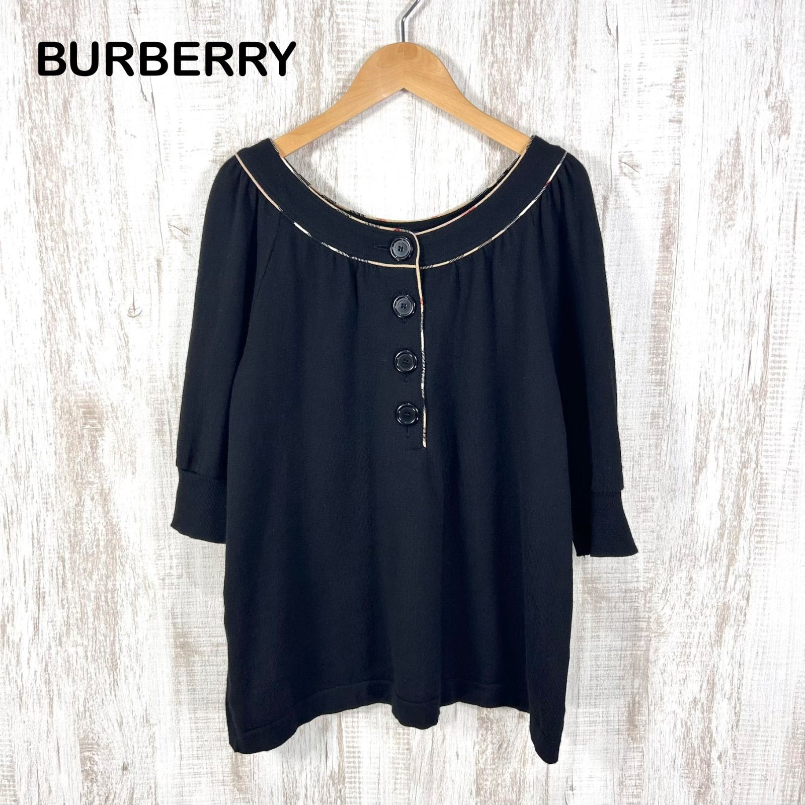 Burberrys ニット ブルー ホースロゴ BURBERRY BLUE LABEL バーバリーブルーレーベル ホースロゴ刺繡 ノバ
