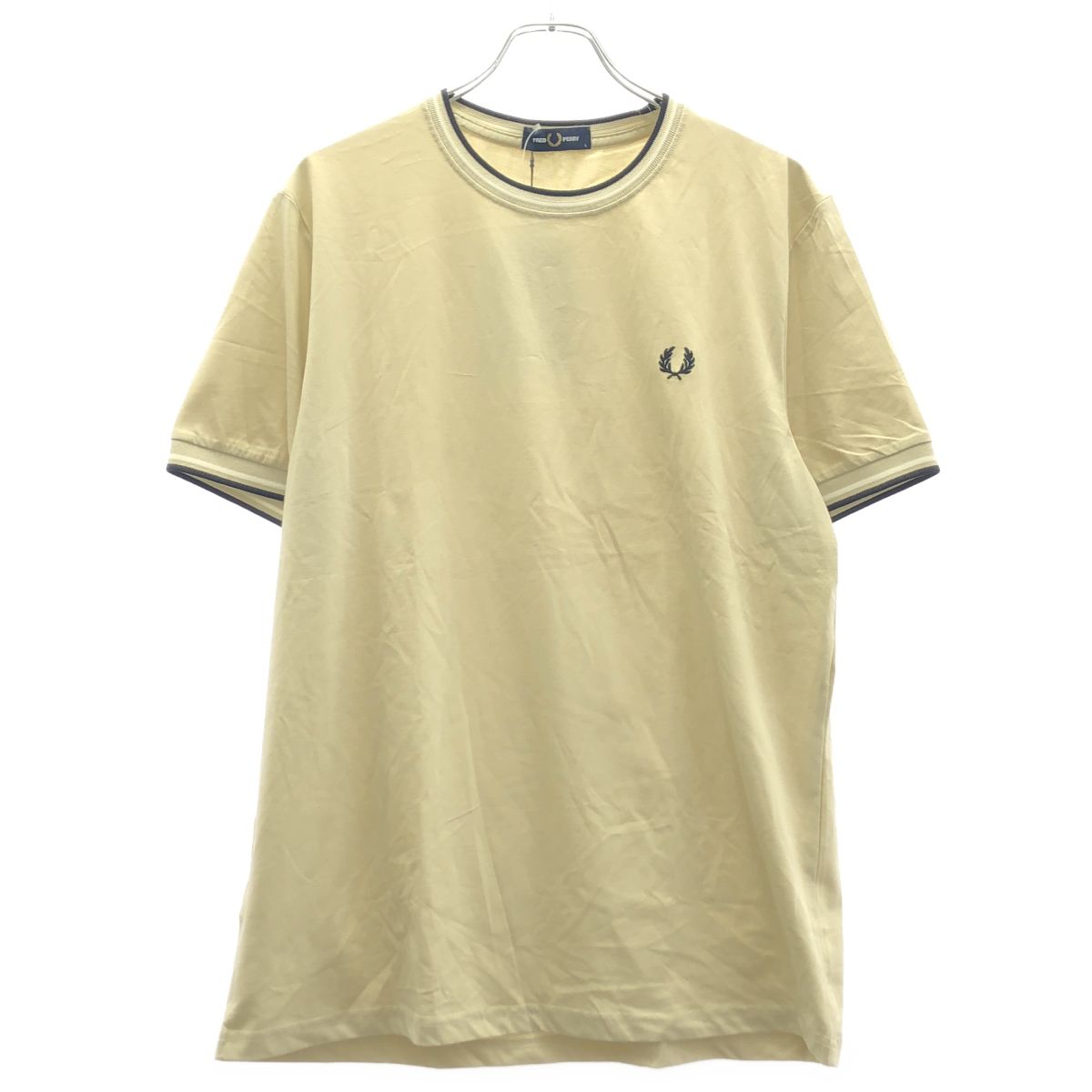 FRED PERRY フレッドペリー Twin Tipped T-Shirt ツインティップドTシャツ M1588 アイボリー系 L