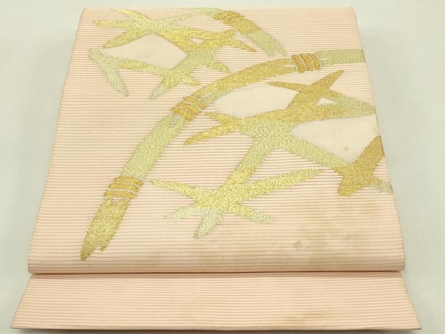 平和屋着物＊夏物　太鼓柄袋帯　絽綴れ　籬文様　金糸　正絹　逸品　CABH5622rv