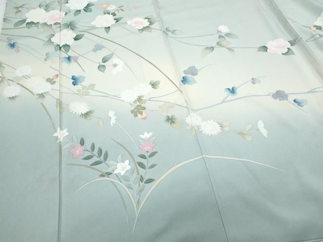 平和屋着物○訪問着 友禅 作家物 枝花文 暈し染め 正絹 逸品