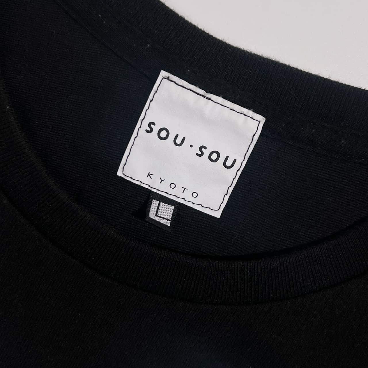 SOU SOU ソウソウ 数字柄 総柄 半袖 Tシャツ L/ブラック系 メンズ 和 