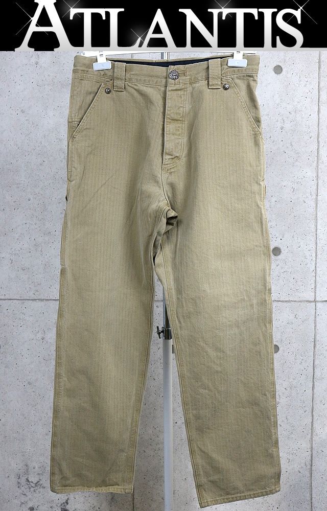 CHROME HEARTS 新宿店 クロムハーツ ヘリンボーン カーペンター パンツ メンズ size:32 ベージュ 31167