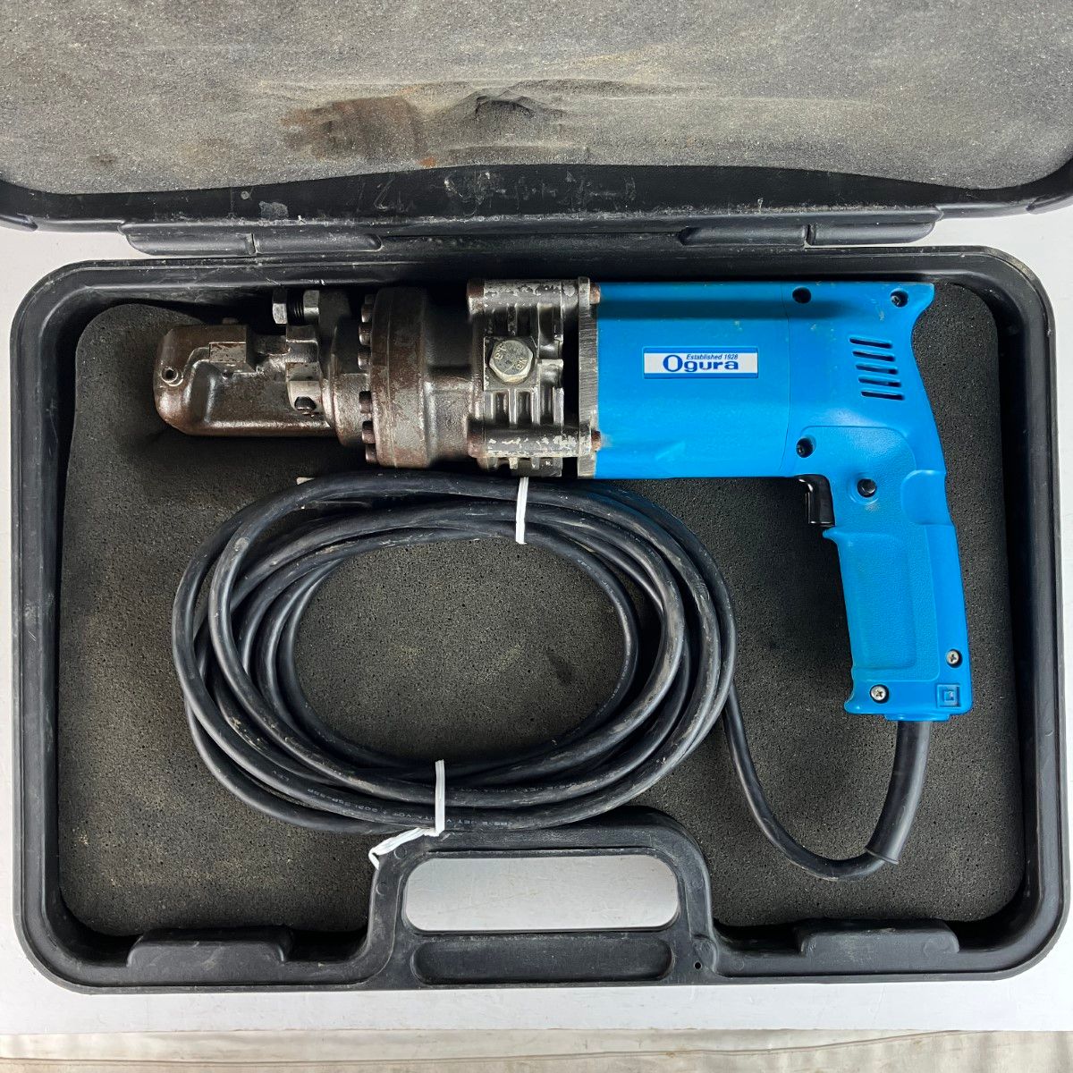 Ogura 100v 16mm 電動油圧式鉄筋カッター 取説 ケース付 HBC-316 ブルー