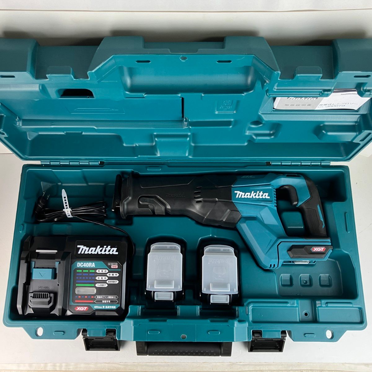 MAKITA マキタ 40v 充電式レシプロソー バッテリーx2 充電器 ケース付 JR001G ブルー