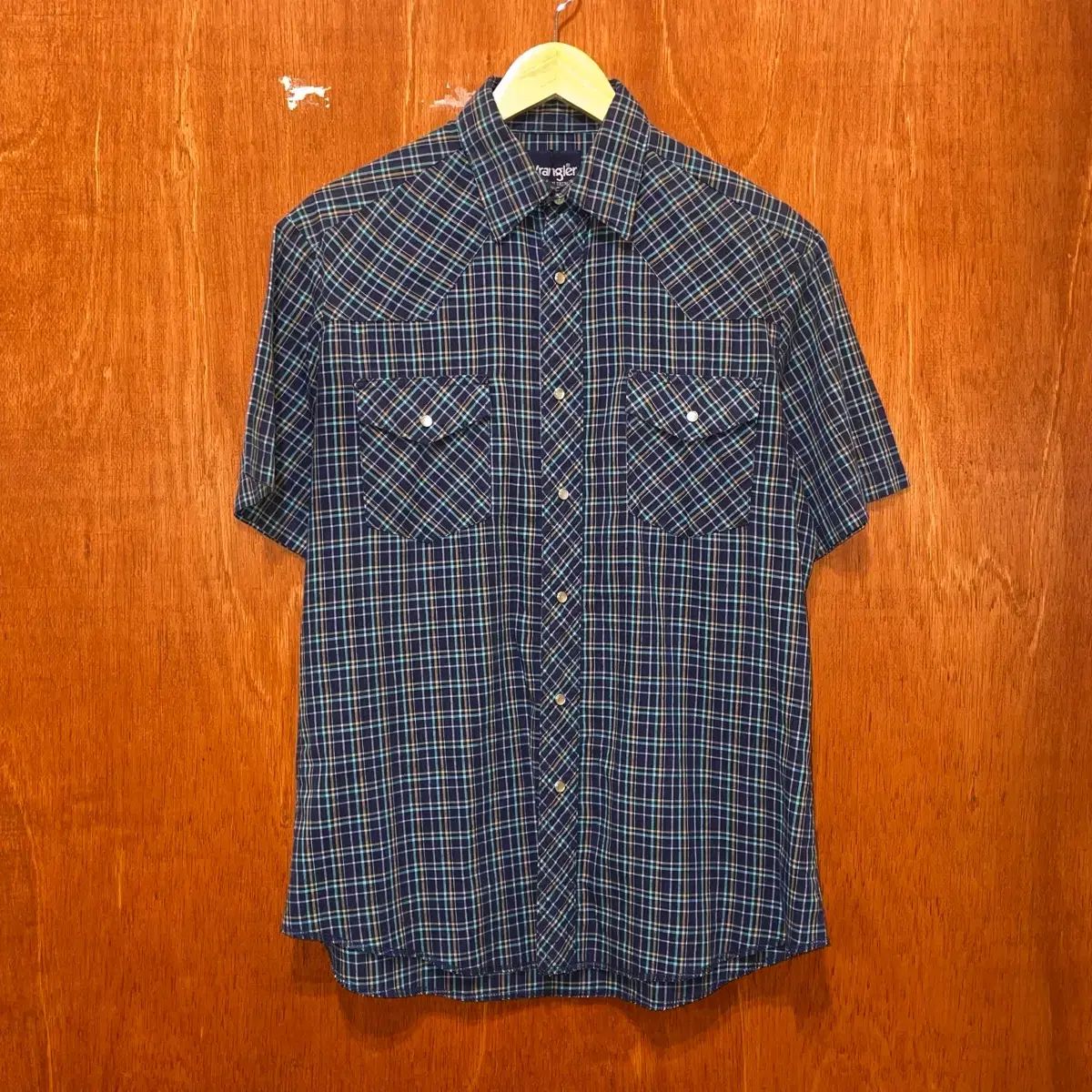 (M) Wrangler(ラングラー) CHECK チェック ウェスタン 半袖 シャツ
