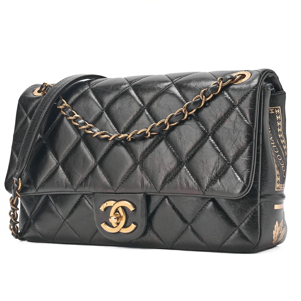 CHANEL シャネル ヴィンテージカーフ マトラッセ シングル チェーン