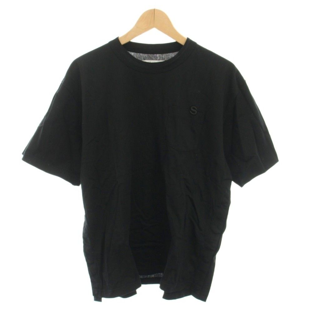 サカイ sacai sコットンジャージーTシャツ s Cotton Jersey T-Shirt カットソー 半袖 刺繍 1 黒 ブラック SCM-229 /YT 9,869円