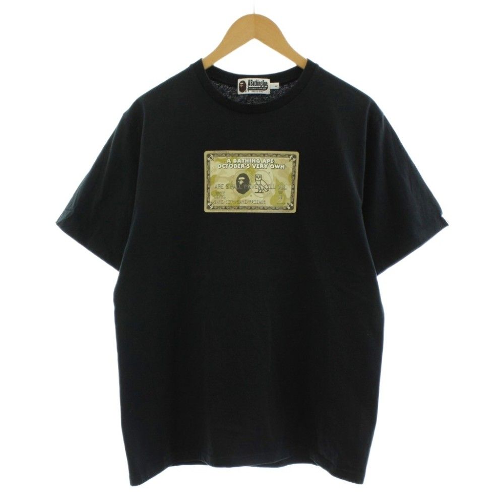 アベイシングエイプ A BATHING APE OCTOBER'S VERY OWN OVO Tシャツ カットソー 半袖 クルーネック プリント L 黒 ブラック 001TEH731917C /KU 7,326円