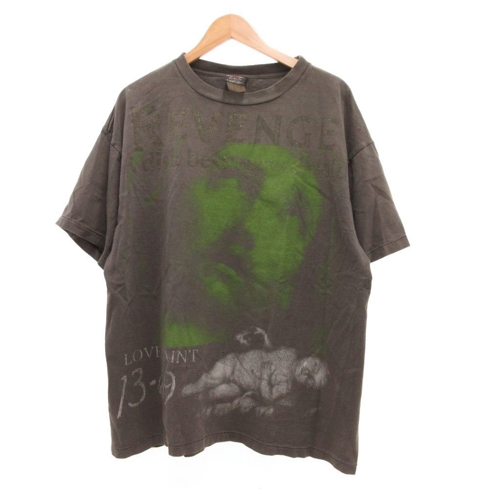 セントマイケル SAINTMICHAEL × BERBERJIN ベルベルジン Tシャツ 半袖 フェード ダメージ プリント XXL グレー /JS ■GY18