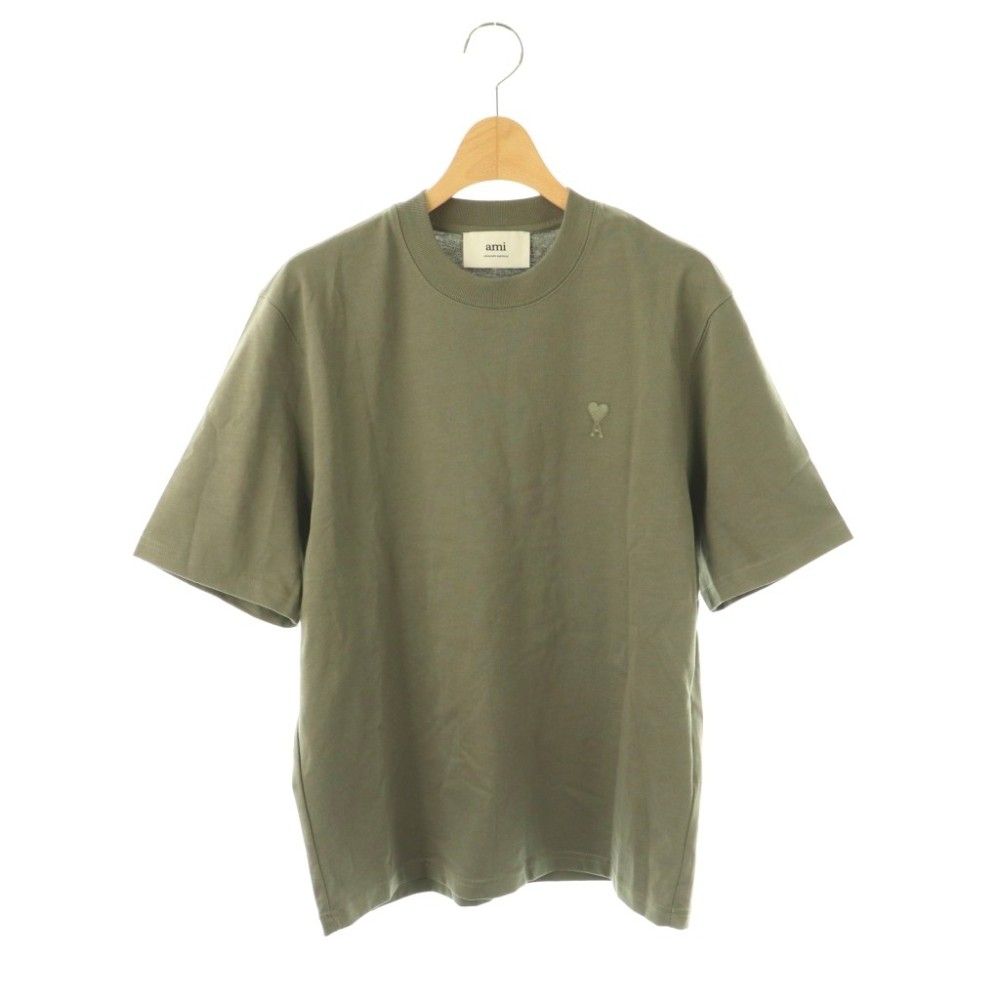 アミ アレクサンドル マテュッシ ami alexandre mattiussi 25SS Ami de Coeur TShirt Tシャツ 半袖 クルーネック ロゴ ワンポイント ワンカラー XXS gris-fume-グレー UTS074.726 /BB