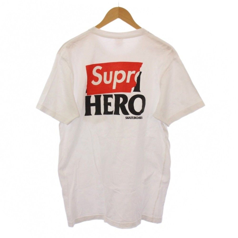 シュプリーム SUPREME ANTI HERO Logo Pocket Tee ロゴポケットTシャツ 半袖 クルーネック ロゴ パックプリント L 白 ホワイト /BB
