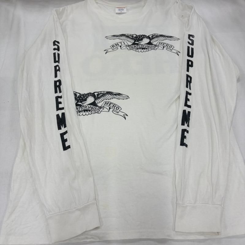 シュプリーム ANTIHERO アンタイヒーロー コラボ 長袖 Tシャツ ロゴ