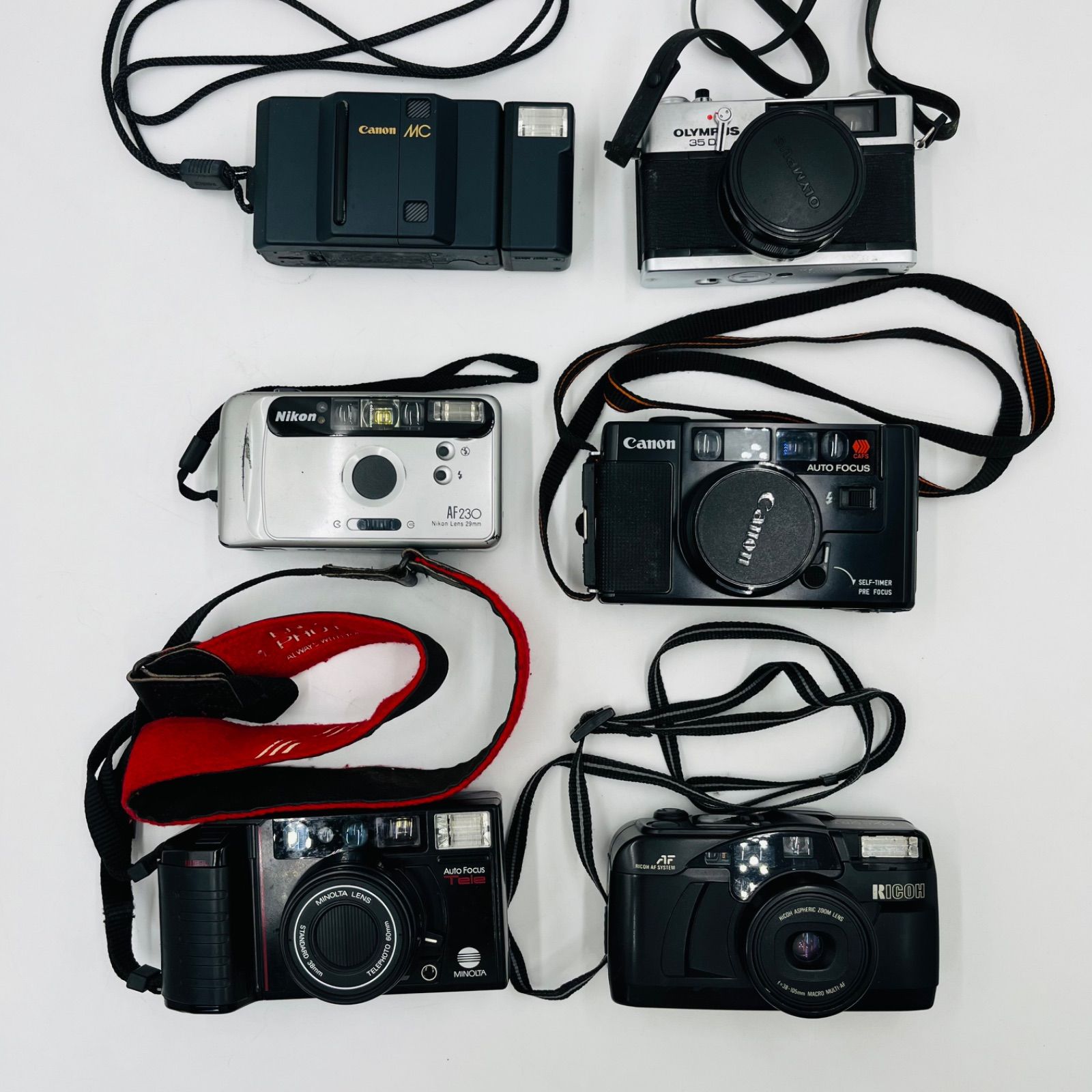 NIKON COOLPIX Olympus RICOH カメラ ジャンク ジャンク品】カメラ/6点まとめ/RICOH/MINOLTA/Canon/Nikon/Canon