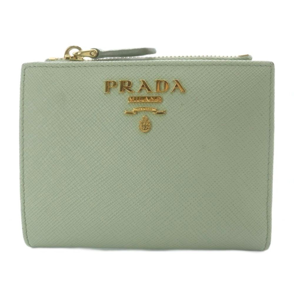 プラダ PRADA SAFFIANO TRIANGOLO ウォレット 財布 二つ折り レザー ミントグリーン 1ML050 /YO34 ■SH ■OH