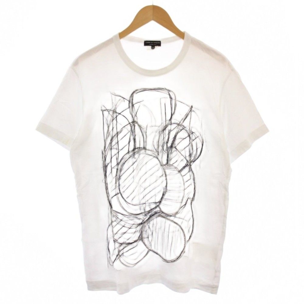 コムデギャルソン COMME des GARCONS HOMME PLUS AD2020 21SS メタルアウトロー期 Tシャツ カットソー 半袖 クルーネック プリント チェーン M 白 PG-T026 /BM