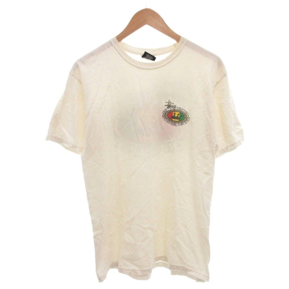 ステューシー STUSSY rasta oval pig dyed Tシャツ ロゴ プリント メキシコ製 M 白 ホワイト /FF ■GY35