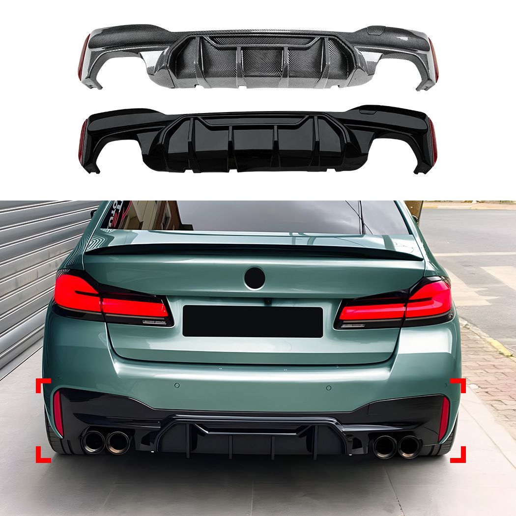 【送料無料】BMW 5シリーズ G30 G31 Mスポーツ 2018-2023 レーススタイル リアディフューザー リヤバンパー ロアリップ エアロパーツ ABS製 カーボン調 ブラック ドレスアップ 新生活 17,311円