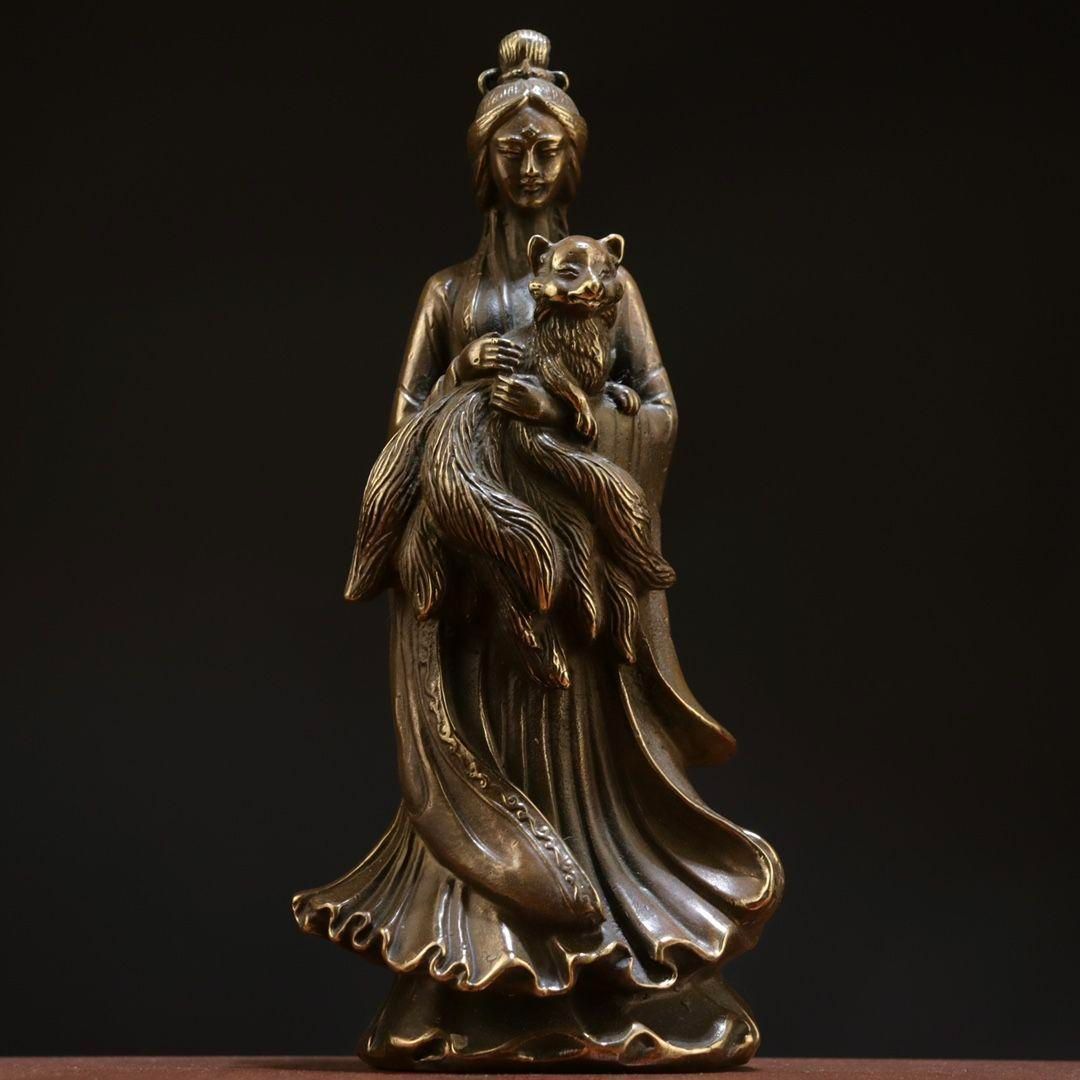 九尾狐仙 霊狐 装飾品 工芸品 美術品 置物