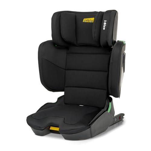Jovikids 折りたたみのジュニアシート ISOFIX、i-Size R129適合 3歳から チャイルドシート、背もたれの幅とヘッドレストを調節、100?150cm（3?12歳くらい）ブースターシート (ブラック)pms b540793d
