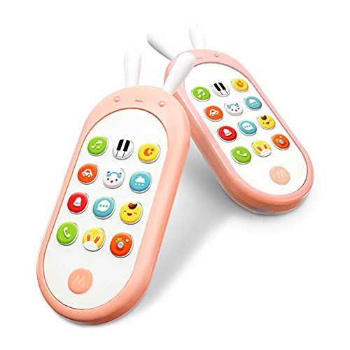 Richgvスマートフォン 電子玩具電話6カ月?36カ月 赤ちゃん 幼児 子ども 幼児 おもちゃ 知育玩具 知育 学習 英語 外国語 指遊び ピンクpms fbfe53dc