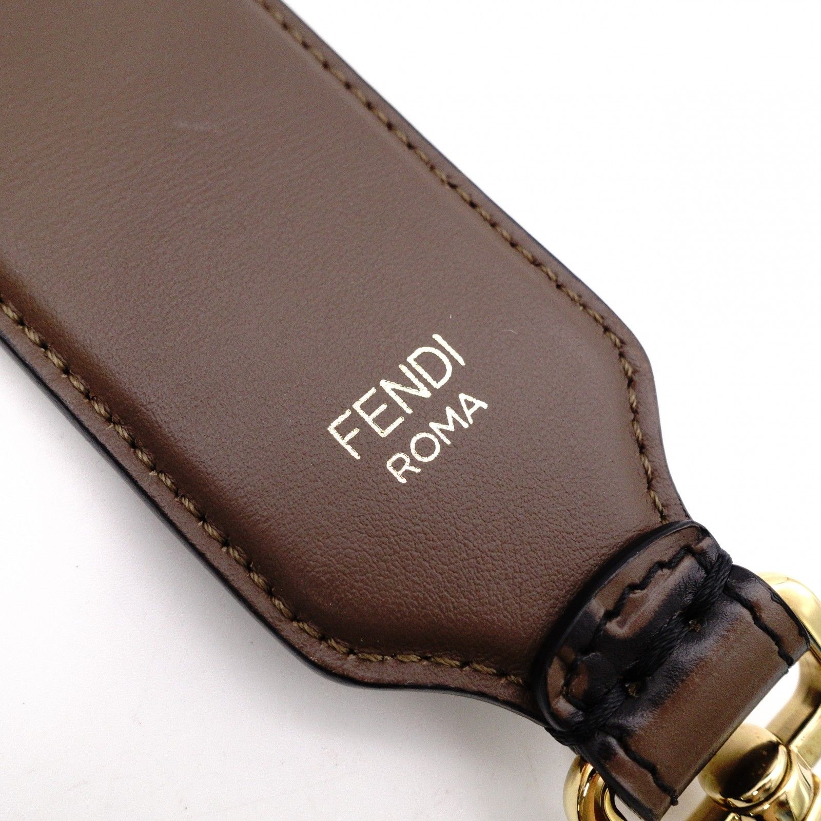 FENDI フェンディ ストラップ レザー FFロゴ ゴールド金具