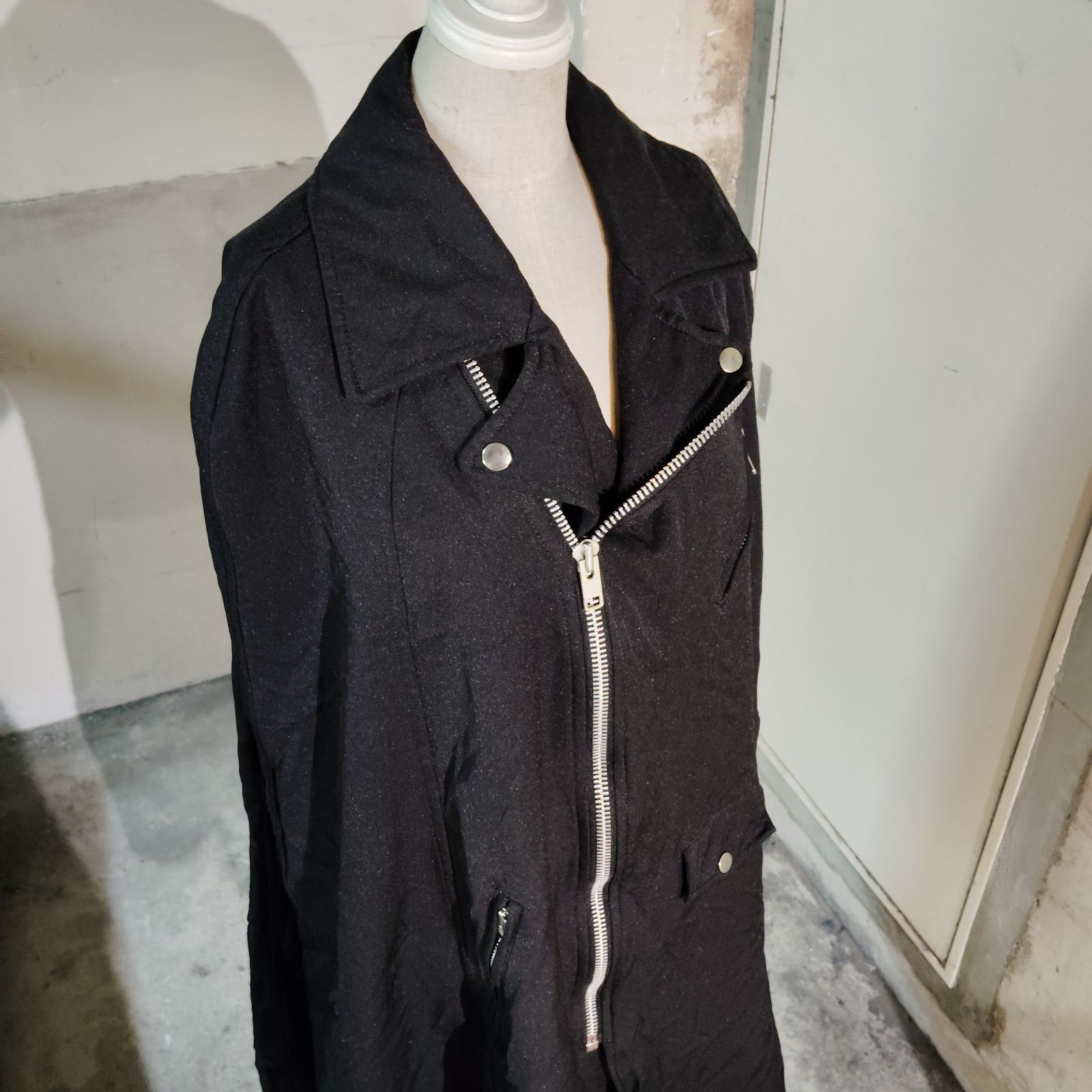 BLACK COMME des GARCONS 12aw ポリ縮 ライダース ポンチョ ブラック