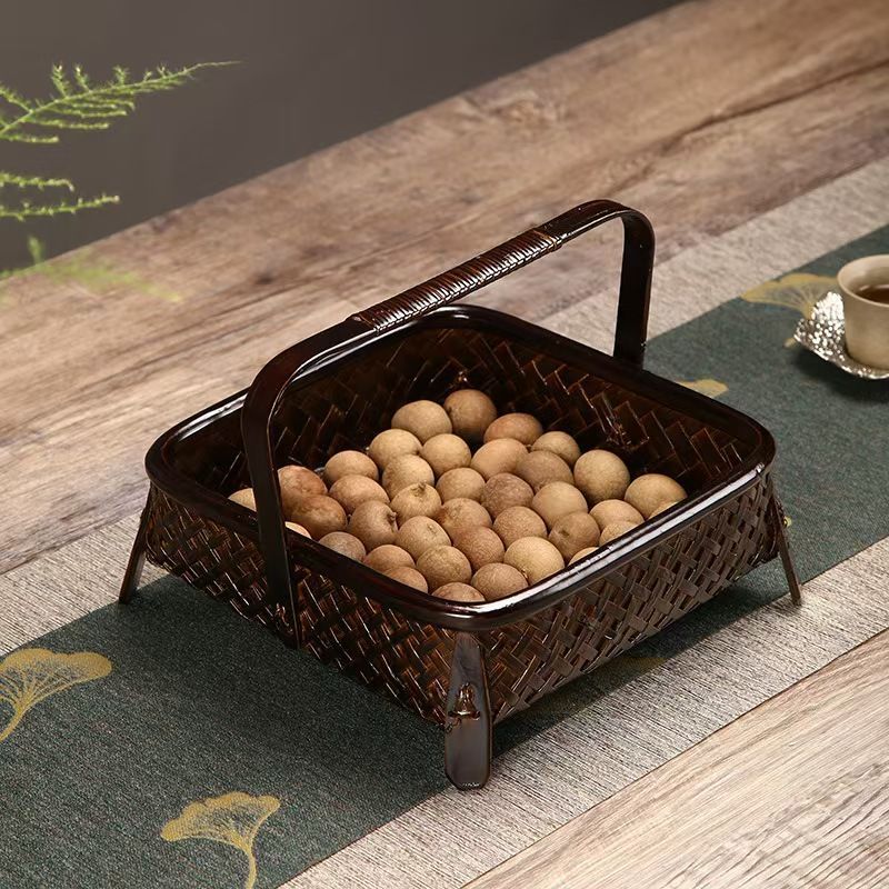 新品 持ち運び 竹籠 手編み 収納箱 小物入れ　 茶道 茶摘み お菓子入れ 竹工芸 可愛い 伝統 工芸品 バスケット 収納かご 職人手作り