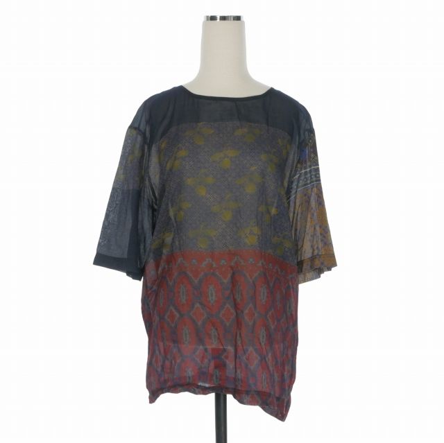 ピエールルイマシア PIERRE LOUIS MASCIA SICH シアー切替グラフィックＴシャツ カットソー 半袖 S マルチカラー 830-1-SL 国内正規