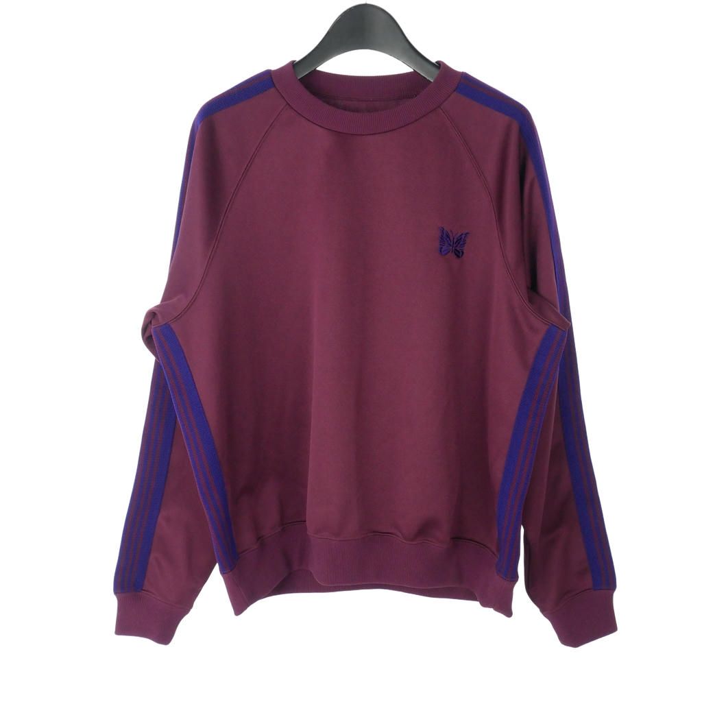 ニードルス ニードルズ Needles TRACK CREW NECK SHIRT - POLY SMOOTH スウェット トレーナー サイドライン パピヨン刺繍 XS 赤 ボルドー NS245