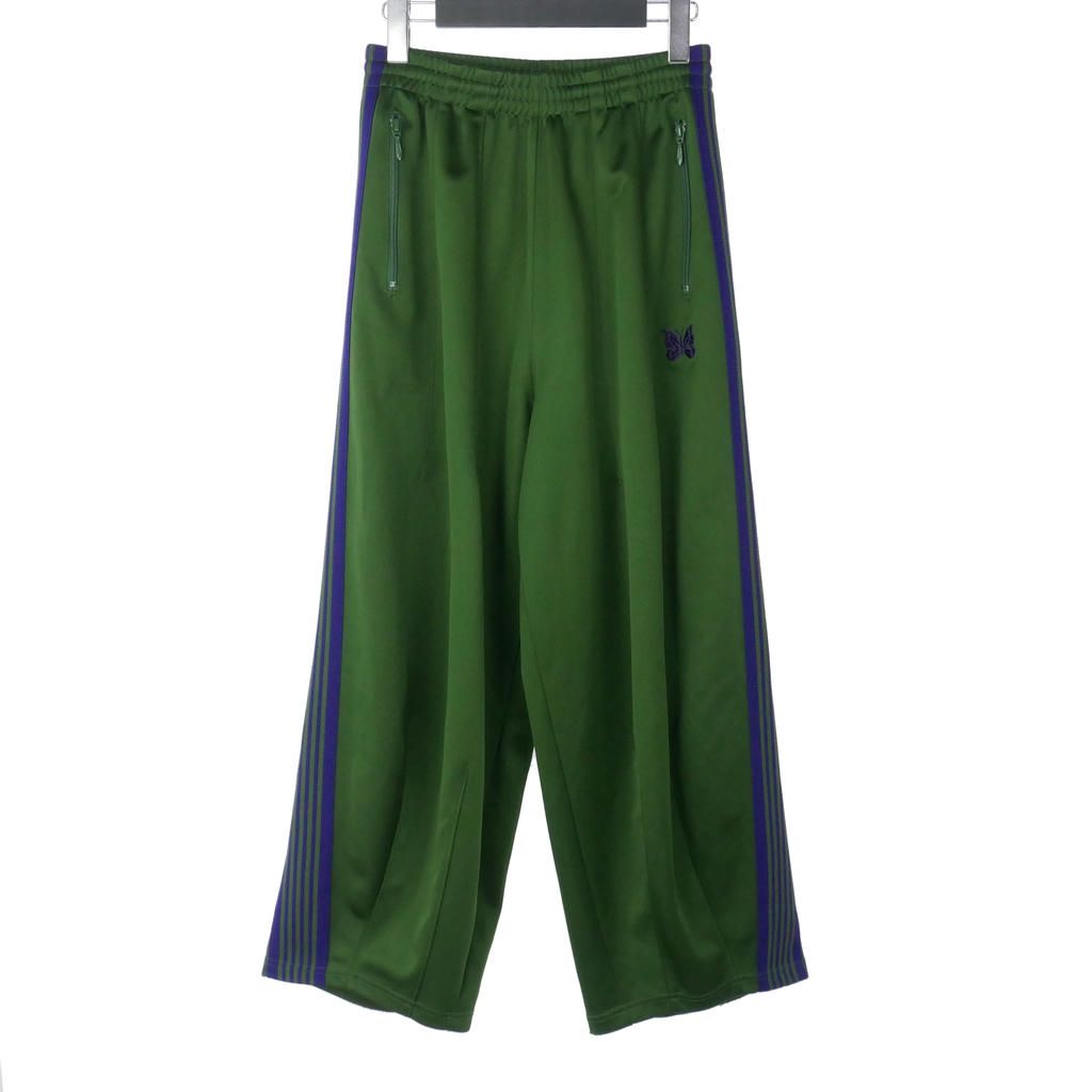 ニードルス ニードルズ Needles 23AW H.D. TRACK PANT - POLY SMOOTH ヒザデル トラックパンツ ワイド サイドライン パピヨン刺繍 1 緑 グリーン NS250