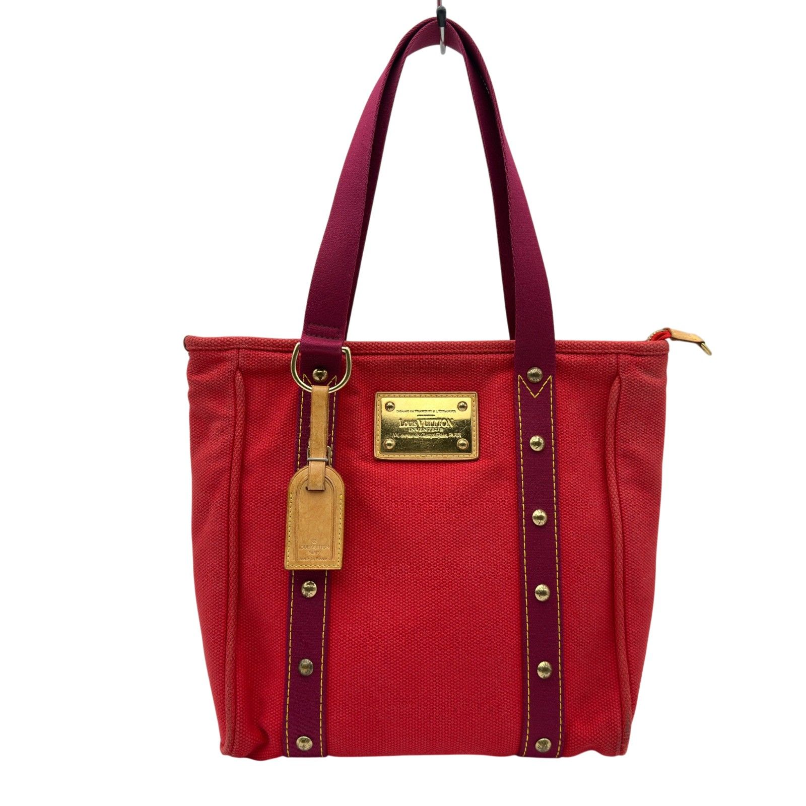 ルイ・ヴィトン LOUIS VUITTON カバMM M40034 レッド キャンバス/レザー レディース トートバッグ