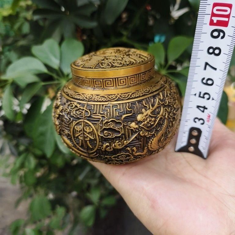 銅 細工 龍鳳 荼葉壺 装飾品 工芸品 美術品 置物 - メルカリ
