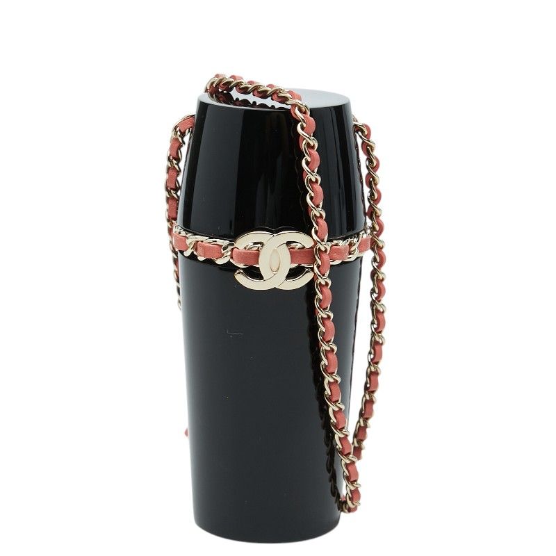 シャネル ココマーク リップスティックケース ブラック ゴールド ピンク プラスチック レザー メッキ レディース CHANEL【1-0267810】