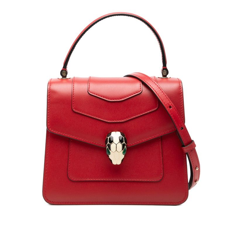 ブルガリ セルペンティ フォーエバー ハンドバッグ チェーンショルダーバッグ 2WAY レッド レザー レディース BVLGARI【1-0269867】