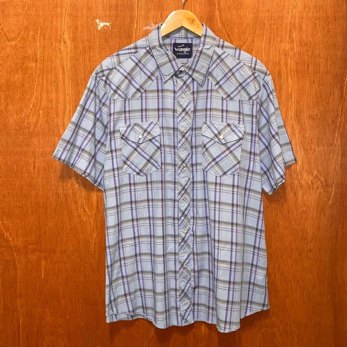 (XL) Wrangler ラングラー CHECK ウェスタン 半袖 シャツ